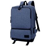 Mochila Média Moderna Com Cabo USB Entradas de Carregar Celular e Notebook Azul