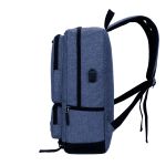 Mochila Média Moderna Com Cabo USB Entradas de Carregar Celular e Notebook Azul