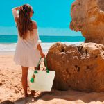  Bolsa Grande Sacola Reforçada de Ombro Verão Mar Moda Praia Resistente Verde