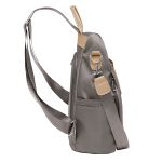 Mochila Antifurto Social Elegante Casual Cinza com Marrom