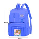 Mochila Escolar Juvenil Feminina Espaçosa Reforçada Média Azul