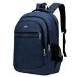 Mochila Média Executiva Casual Discreta Compartimento Para Notebook Azul