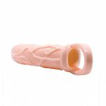 *Capa Peniana Com Anel Escrotal Men Extension SI (1114) - Bege