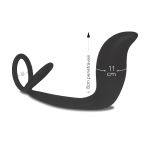 *Plug Formato de Golfinho Com Anel e Estimulador de Próstata SI (1301) - Preto