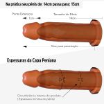 *PROMO - Capa Peniana de 14cm Para 15cm Com Cinta (17532) - Bege