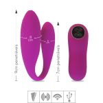 *Vibrador Para Casal Recarregável Chad Duplo SI (5228-ST303) - Magenta