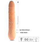 Vibrador Rotativo Recarregável King SI (5596).. - Bege