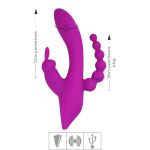 Vibrador Com Estimulador Recarregável Oley SI (7398) - Magenta