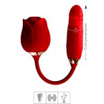 Vibrador Com Estimulador Formato Rosa Sophie SI (7633). - Vermelho