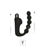Plug de Silicone Com Vibro e Massageador de Próstata SI - (7918) - Preto