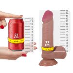 Prótese 15x13cm com Escroto e Ventosa SI (8541) - Marrom