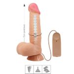*Prótese 15x14cm Com Vibro Ventosa e Escroto Cass SI (8544) - Bege
