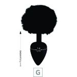 Plug de Silicone G Preto Com Pom Pom SI (8642) - Preto