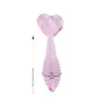 Plug de Vidro Base Formato de Coração SI -(8803) - Rosa