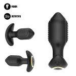 Plug de Silicone Com Vibro e Rotação Via App Pong SI- (9596) - Preto