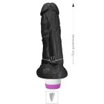 *Prótese 15x17cm Com Escroto e Vibro (ADAO19) - Preto