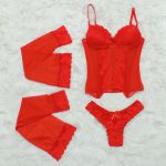 *Espartilho Com Meia Califórnia (CF100). - Vermelho