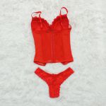 *Espartilho Com Meia Califórnia (CF100). - Vermelho