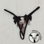 *Calcinha Bicolor Com Pingente Variados (CF605) - Preto c/ Vermelho