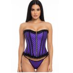 Corselet Tomara Que Caia C/ Ziper Frontal (CS016) - Roxo com Preto