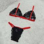 Conjunto Luma (DR4523). - Preto c/ Vermelho
