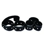 Kit Bondage Braceletes e Tornozeleiras (DX517) - Preto