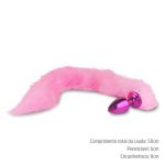 Plug de Metal Rosa Com Cauda Hard (HA116R) - Rosa