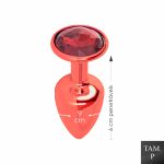 Plug de Metal P Com Pedra Variadas Hard (HA118-ST216) - Vermelho
