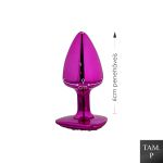 Plug de Metal Com Pedra de Coração Cravejada (HA136) - Rosa