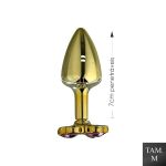 Plug de Metal M Com Pedra Variadas Trevo (HA139) - Dourado