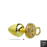 Kit Algema e Plug Cravejado P (HA146) - Dourado