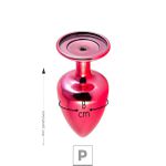 Plug de Metal P Personalittè Com Duas Pedras - (HA185) - Vermelho