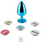 Plug Metálico G Personalittè Com Duas Pedras - (HA187PE) - Azul
