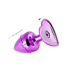 Plug Metálico Personalité Coração Com Duas Pedras - (HA189) - Lilás