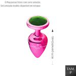 Plug de Plástico P Com Pedras Variadas (HA191) - Rosa