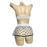 Conjunto Coração Com Sainha (ID1118)- - Branco c/ Preto