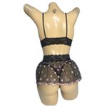 Conjunto Coração Com Sainha (ID1118) - Preto c/ Rosa