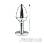 Plug Metálico P Cromado Com Strass VP (PL007P) - Cromado