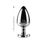 Plug Metálico G Pedra Formato de Coração VP (PL009G) - Cromado