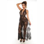 *Camisola Longa Chantilly (PS8329) - Preto