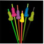 *Canudo Com Mini Pênis Neon 1un (RA1456) - Cores Variadas