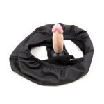 *Calcinha em Vinil Com Plug Formato de Pênis VP (SA015) - Preto