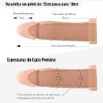 Capa Peniana de 15cm Para 18cm Em CyberSkin (SF3) - Bege