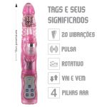 Vibrador Rotativo Vai e Vem VP (RT014-ST433) - Rosa