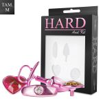 Kit Plug Com Pedra Variada e Base Removivel M (HA132-ST617) - Rosa