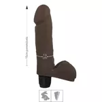 Prótese 15x13cm Com Vibro e Escroto John Upper (UP250-UP88-ST786) - Marrom