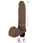 Prótese 18x15cm Com Vibro e Escroto Thor Upper (UP97-ST789). - Marrom