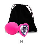 Plug De Silicone M Rosa Pedra Formato de Coração (SX294) - Pedra Lilás