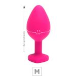 Plug De Silicone M Rosa Pedra Formato de Coração (SX294) - Pedra Lilás