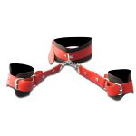 Coleira Com Algemas Harness 50 Tons (T015) - Preto c/ Vermelho